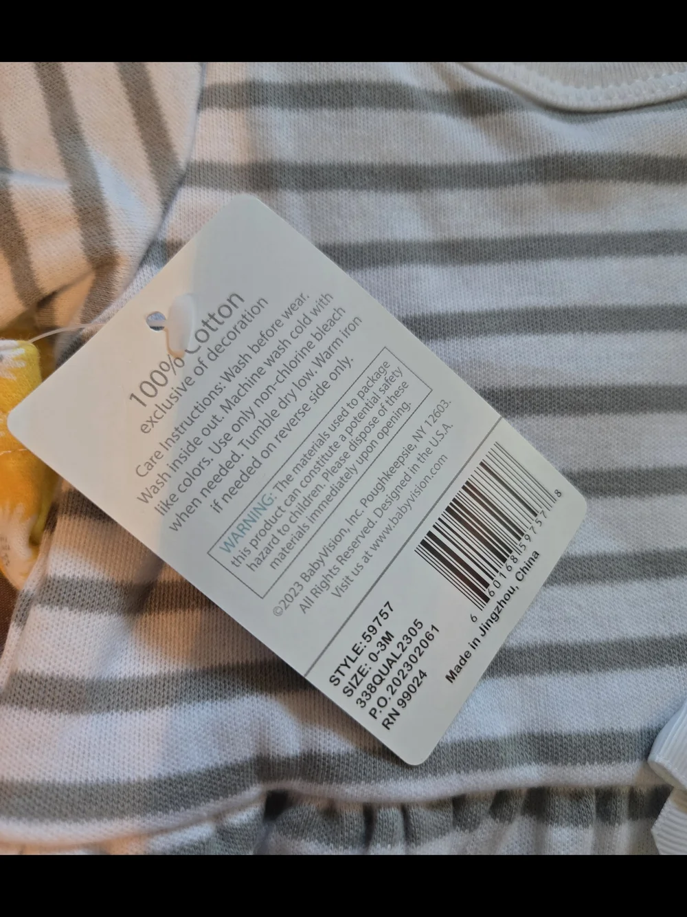 Hudson Baby Yellow Daisy's & Gray Stripe Dresses - Size 0-3Mos